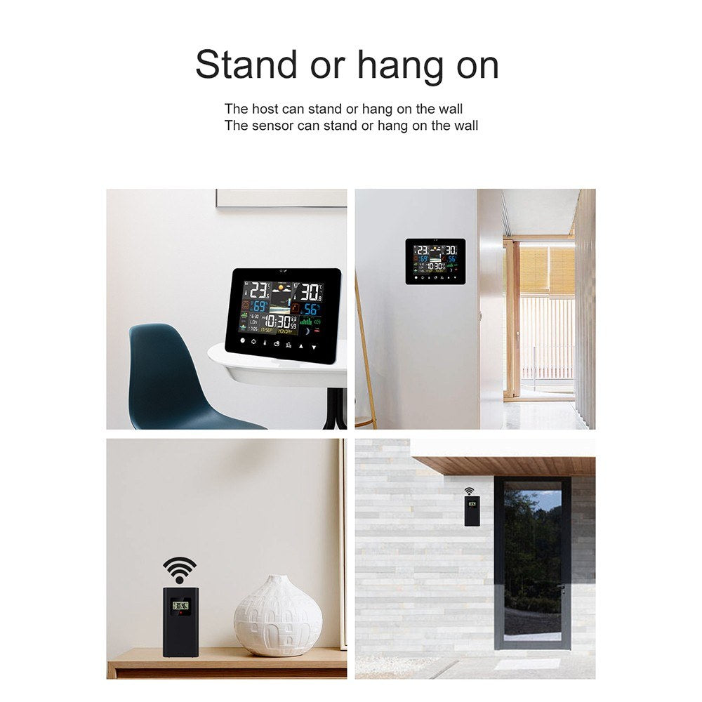3-Pack Weather Station Alarm Clock: Multi-function Thermometer Hygrometer with Touch Screen & Wireless Outdoor Sensor