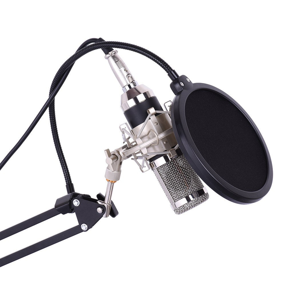 USB Audio Interface Sound Card with Multiple Effects & Rechargeable Battery + Professional Condenser Microphone Kit