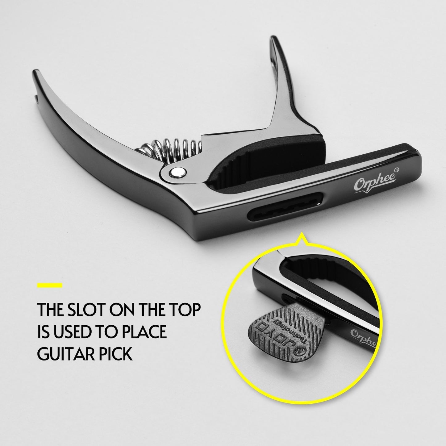 Orphee Q5 Multi-Functional Guitar Capo with 5 Triangle Picks Set