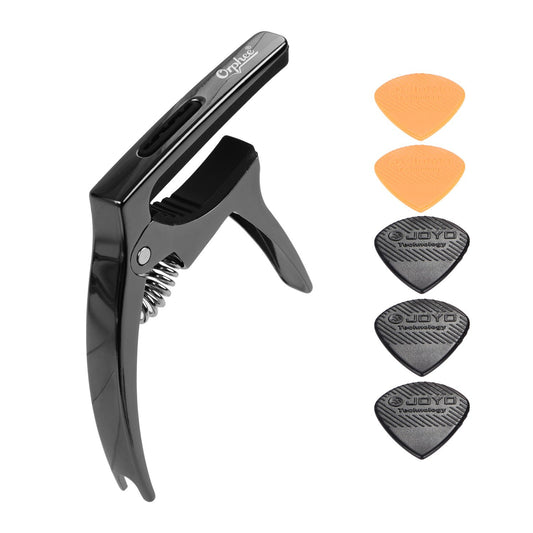 Orphee Q5 Multi-Functional Guitar Capo with 5 Triangle Picks Set
