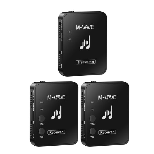 M-VAVE WP-10 2.4GHz Rechargeable Wireless Transmitter with 2 Receivers