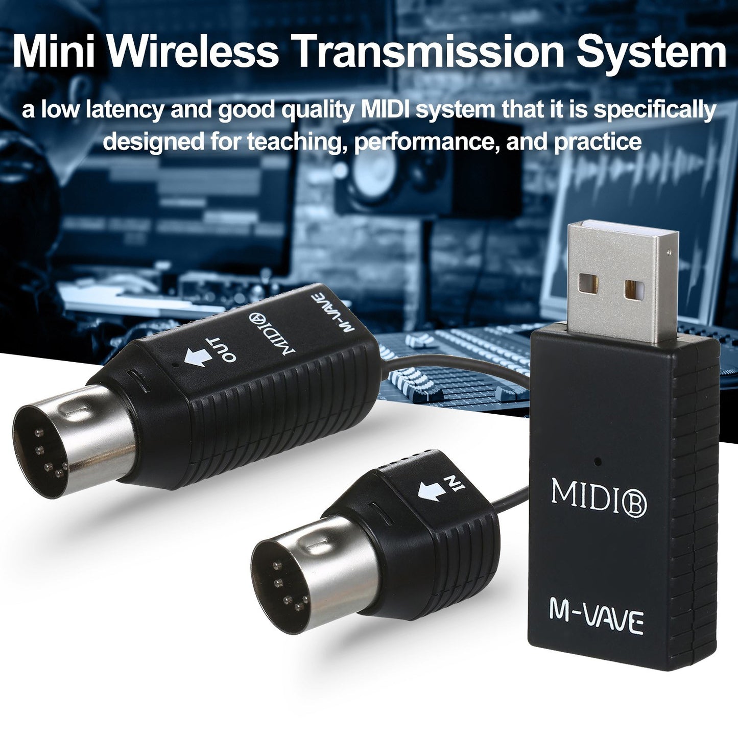 M-VAVE BT Wireless MIDI Controller & MS1 Mini Wireless Transmission System in Chocolate