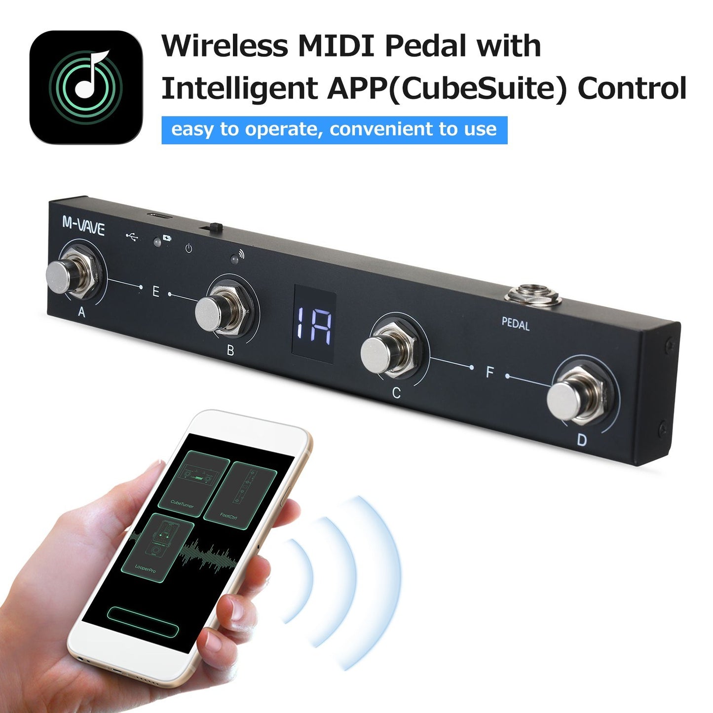 M-VAVE BT Wireless MIDI Controller & MS1 Mini Wireless Transmission System in Chocolate