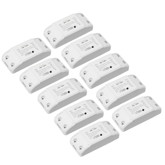 10-Pack 10A Tuya WiFi Smart Switch, Alexa & Google Home Compatible Timer Module