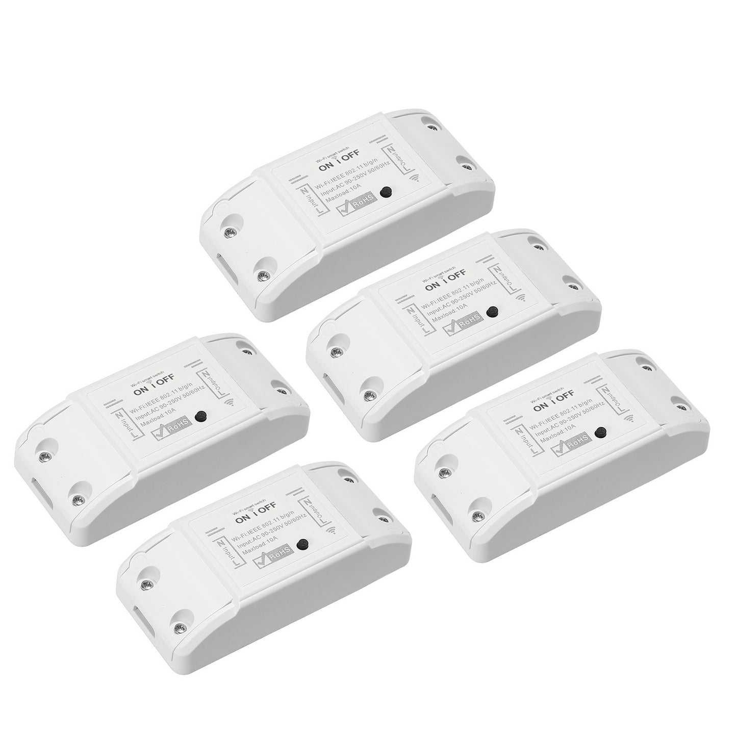 10-Pack 10A Tuya WiFi Smart Switch, Alexa & Google Home Compatible Timer Module