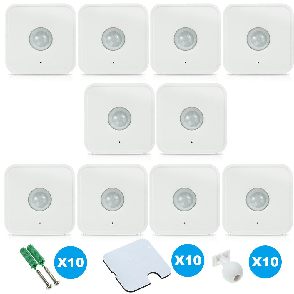 10-Pack 433MHz Wireless PIR Sensors - Passive Infrared Detectors for Security Alarms