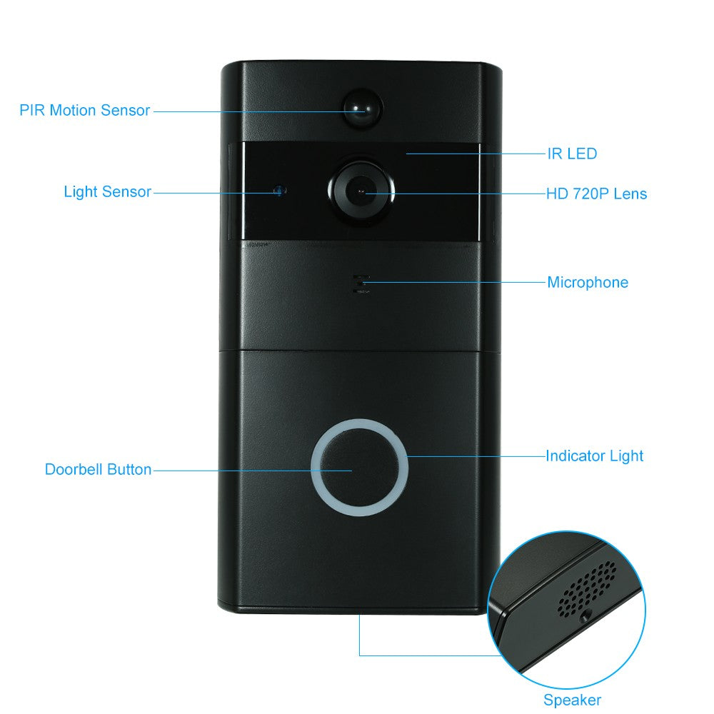 720P WiFi Video Intercom Door Phone & Wireless Doorbell Chime Set