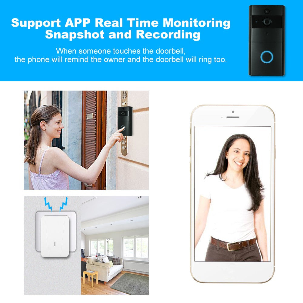 720P WiFi Video Intercom Door Phone & Wireless Doorbell Chime Set
