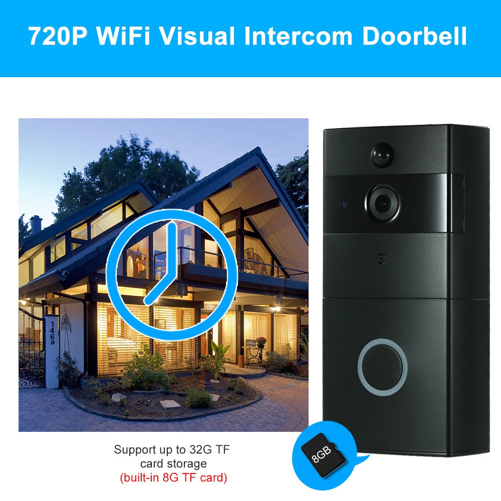 720P WiFi Video Intercom Door Phone & Wireless Doorbell Chime Set