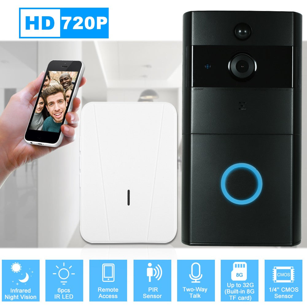 720P WiFi Video Intercom Door Phone & Wireless Doorbell Chime Set