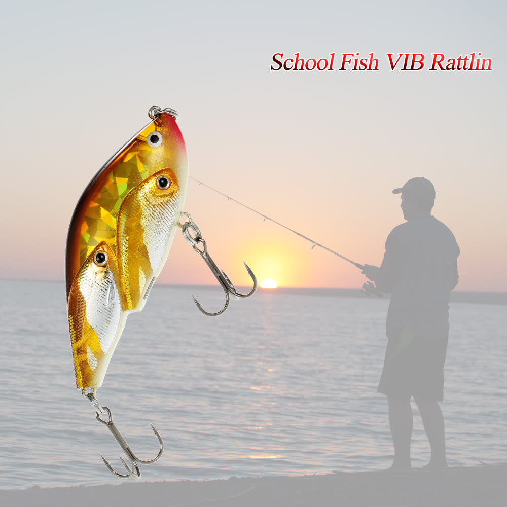 5pcs Floating SwimBait Group Hard Plastic 3D Fish Eye VIB Rattling Lures