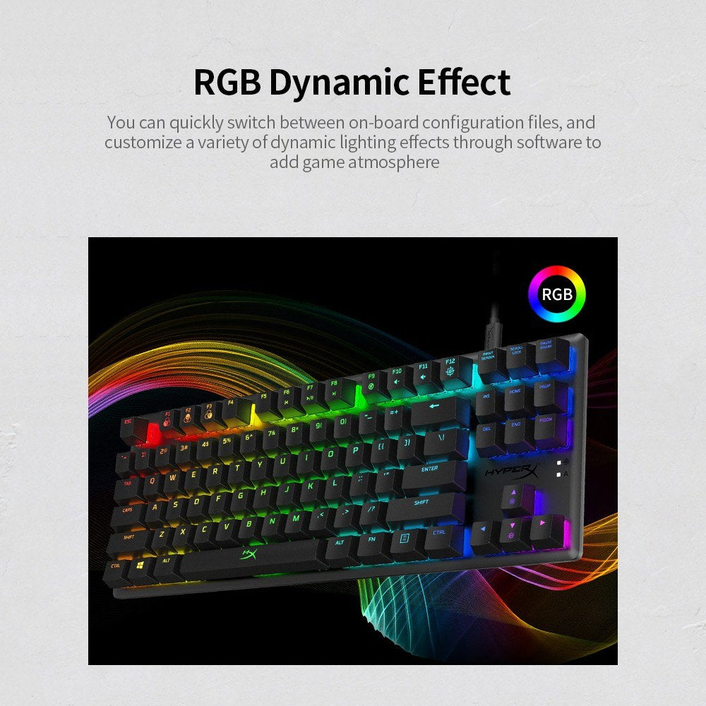 HyperX Alloy Origins Core RGB 87-Key Mechanical Gaming Keyboard, Red Switches