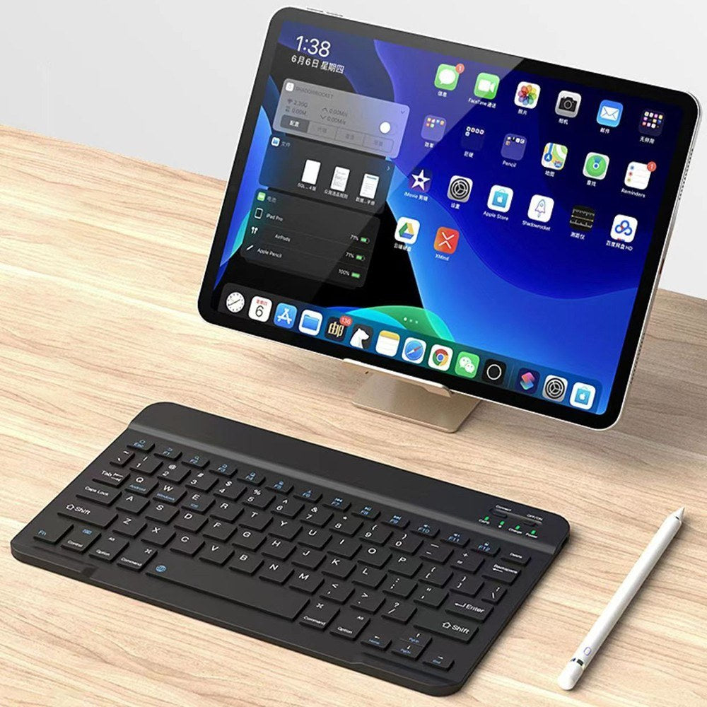 10-inch Universal Colorful Wireless Bluetooth Keyboard – Rechargeable for Mobile, Tablet, and More