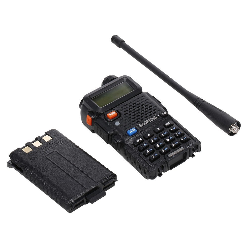 BAOFENG BF-UV5R Dual Band Handheld FM Transceiver, 128CH Amateur Radio, Long Standby, Black