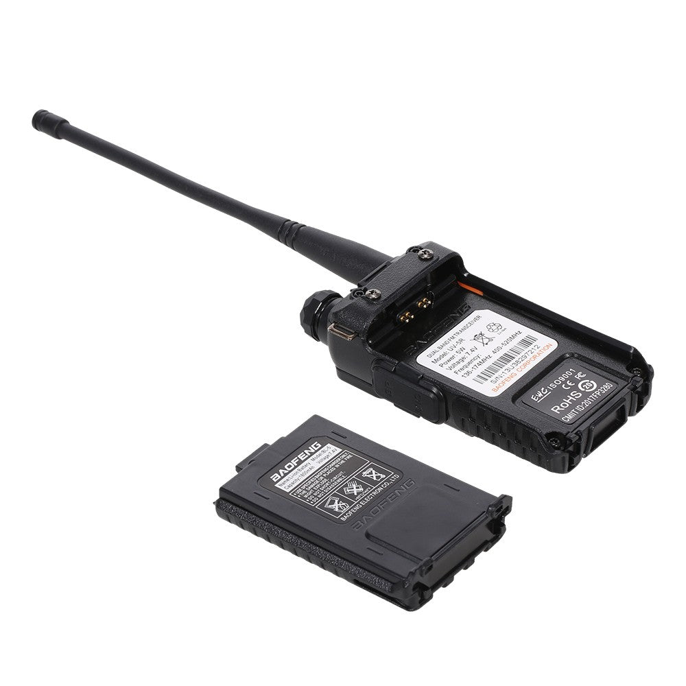 BAOFENG BF-UV5R Dual Band Handheld FM Transceiver, 128CH Amateur Radio, Long Standby, Black