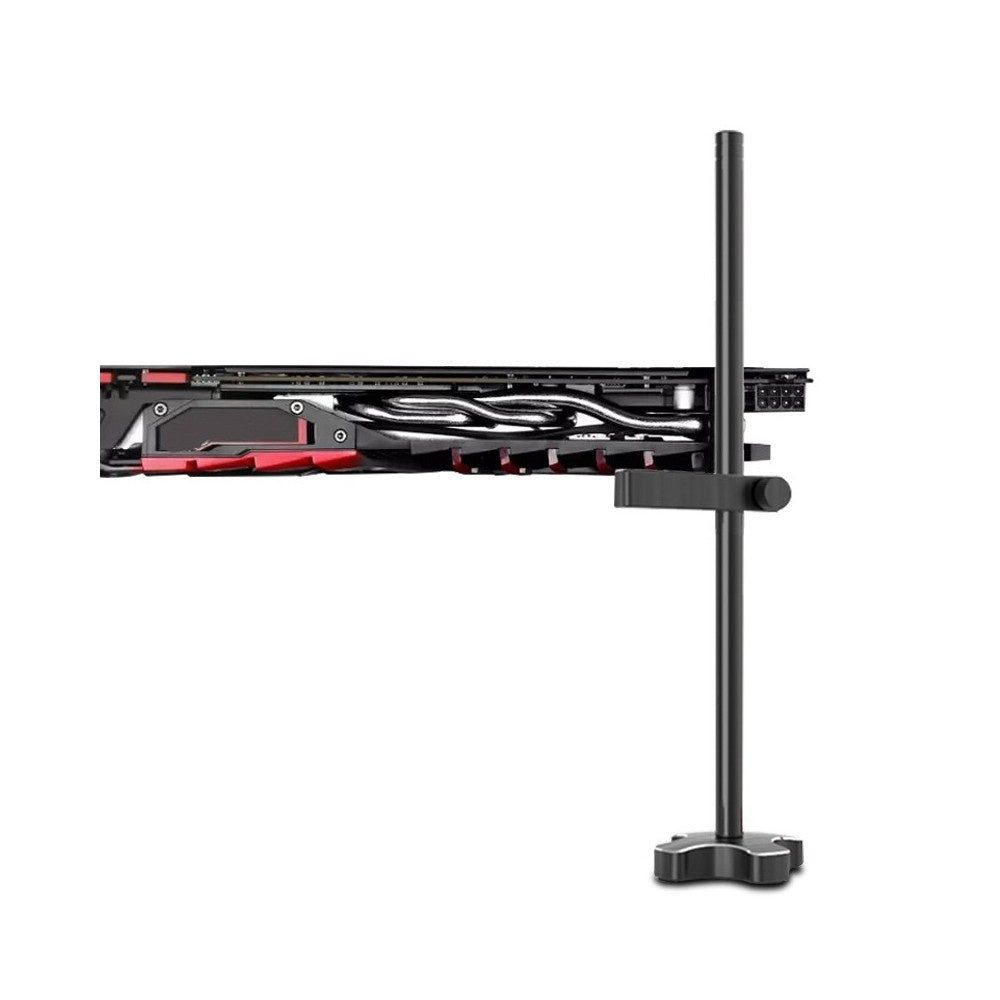 Black Aluminum Vertical Graphics Card Holder - GM961 Single Support Jack Bracket for Desktop PC Case Cooling