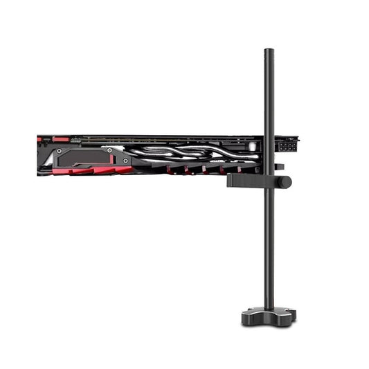 Black Aluminum Vertical Graphics Card Holder - GM961 Single Support Jack Bracket for Desktop PC Case Cooling