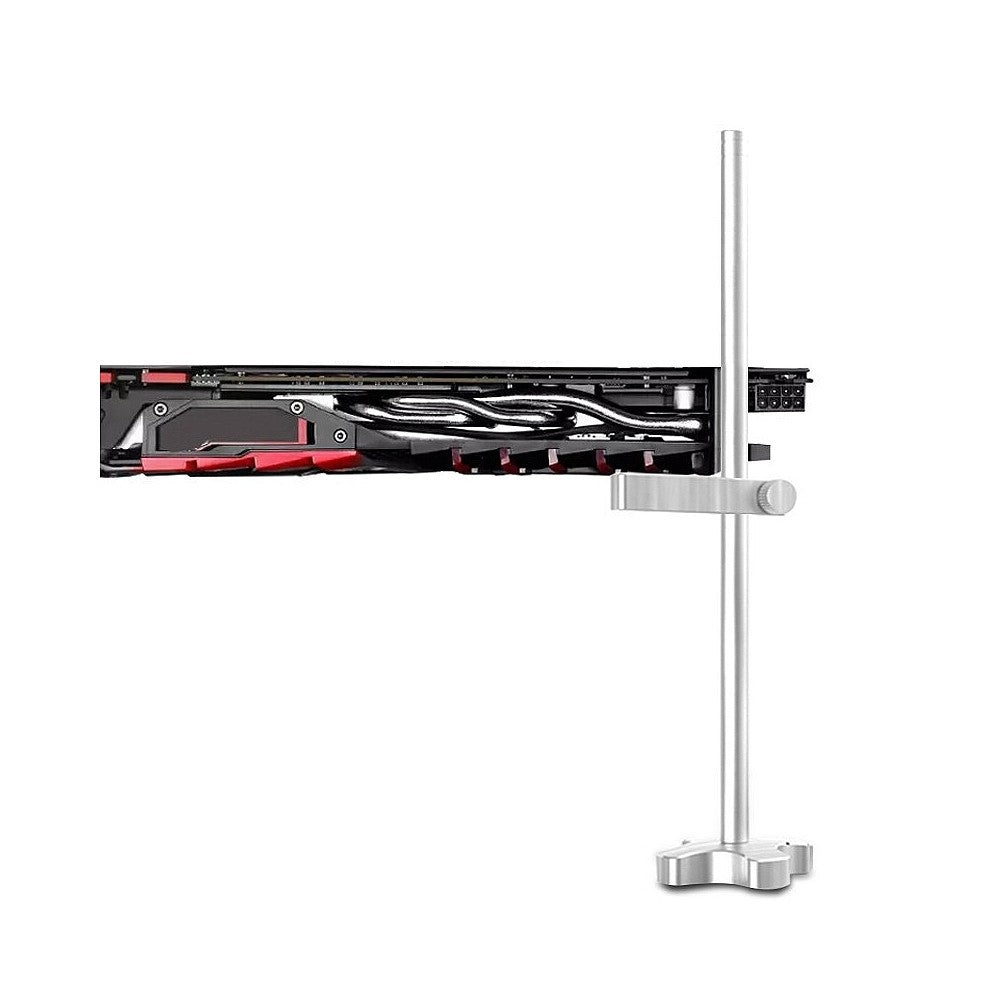 Black Aluminum Vertical Graphics Card Holder - GM961 Single Support Jack Bracket for Desktop PC Case Cooling