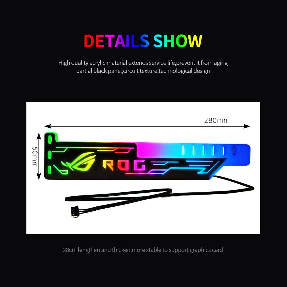 RGB25 Graphics Card Stand with 5V 2-Pin RGB Light Support Holder