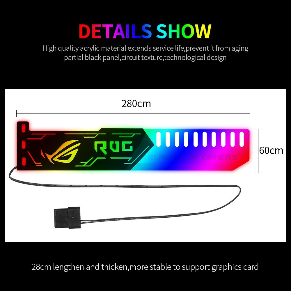 RGB25 Graphics Card Stand with 5V 2-Pin RGB Light Support Holder
