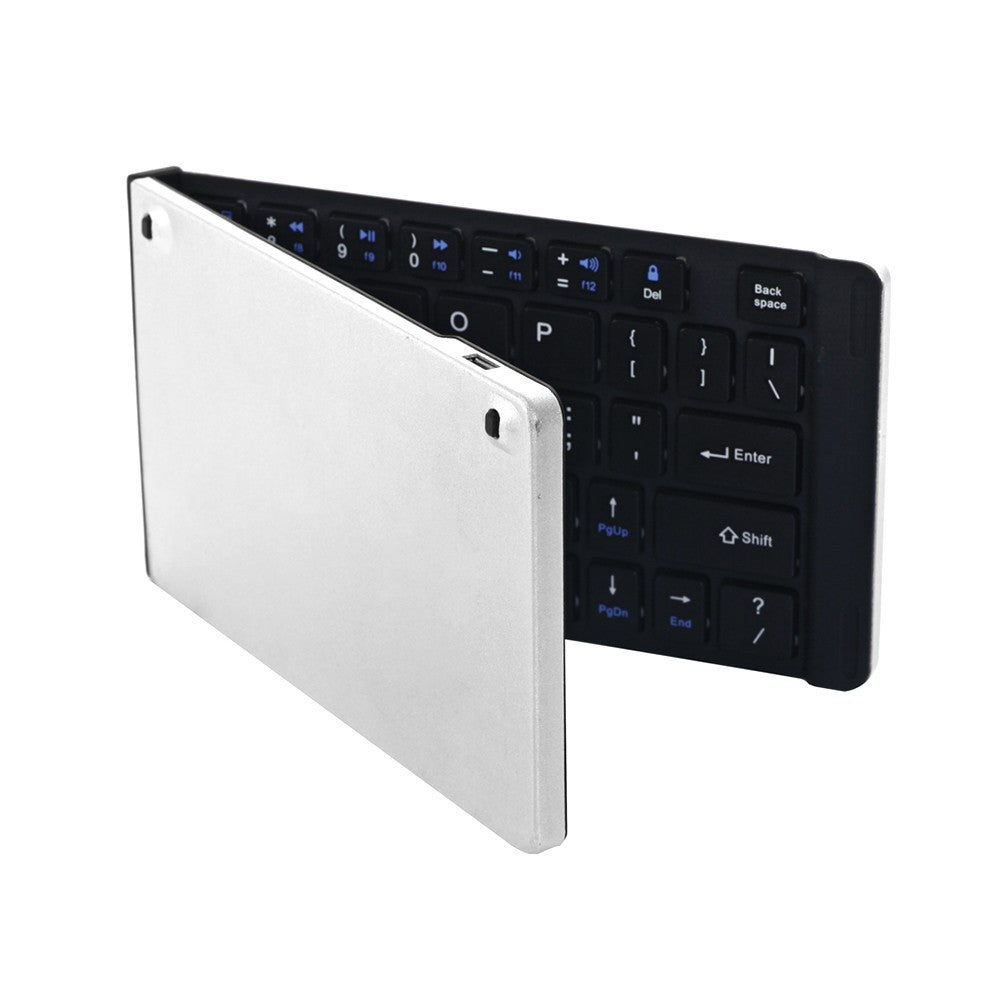 Rose Gold GK228 BT Wireless Folding Mini Keyboard - 66 Keys Portable Office Keyboard with Phone/Tablet/Laptop Stand