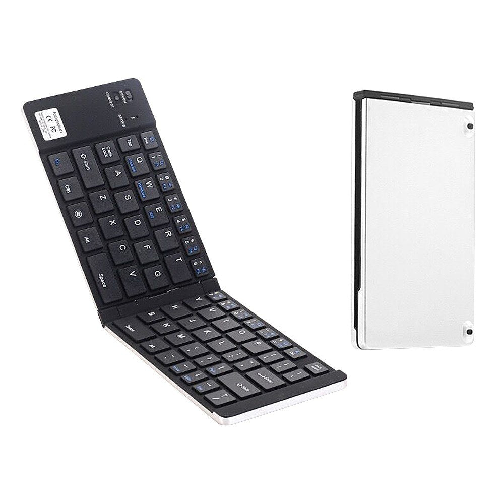 Rose Gold GK228 BT Wireless Folding Mini Keyboard - 66 Keys Portable Office Keyboard with Phone/Tablet/Laptop Stand