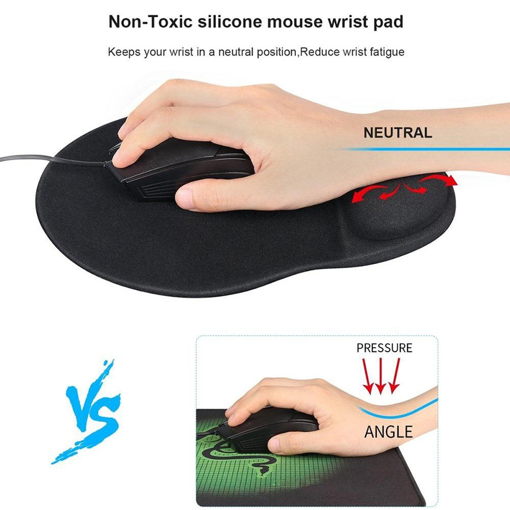 Ergonomic Memory Foam Mouse Pad with Non-Slip Wrist Support