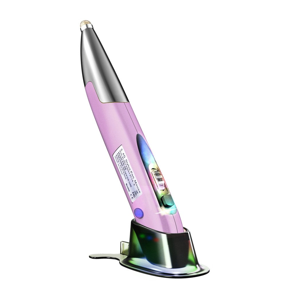 Rechargeable 2.4GHz Wireless Optical Pen Mouse for Left & Right Hands with Dual Right Keys - Purple