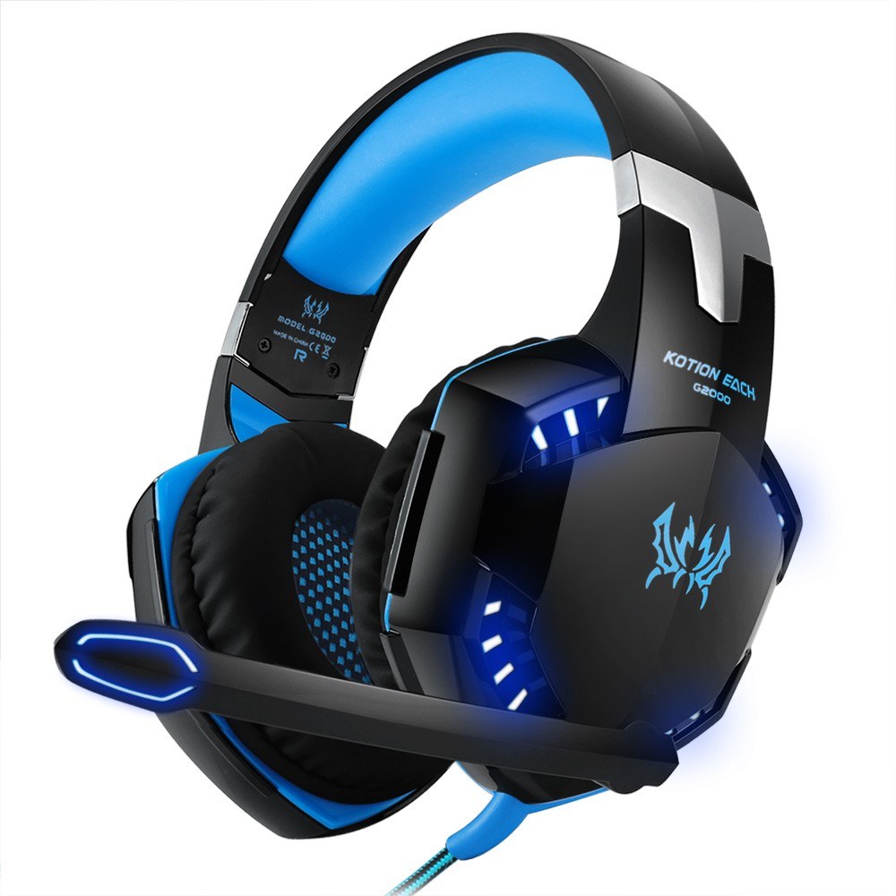 KOTION EACH G2000 3.5mm Gaming Headset with Noise Reduction & Audio Adapter for PC, Laptop, Smartphone