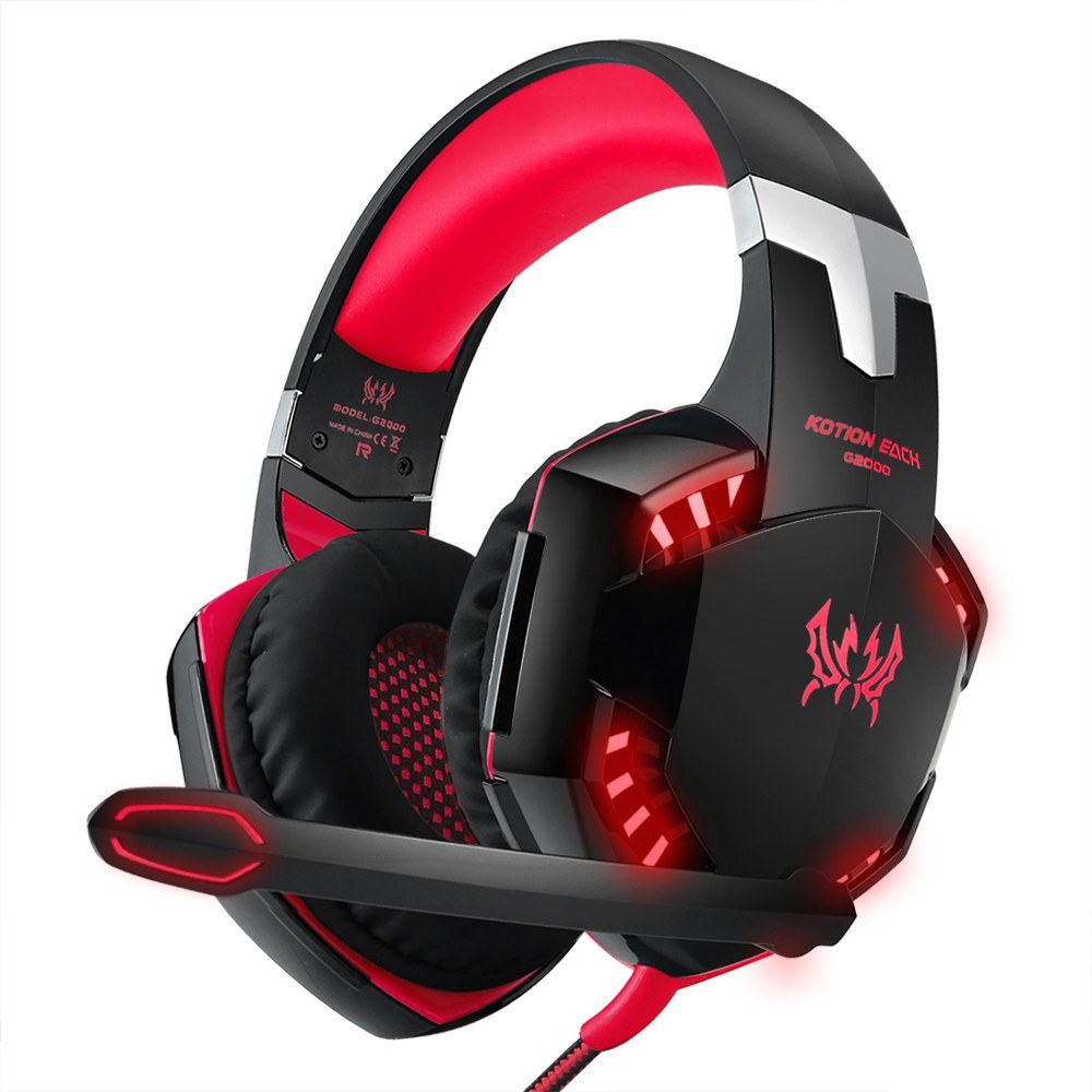 KOTION EACH G2000 3.5mm Gaming Headset with Noise Reduction & Audio Adapter for PC, Laptop, Smartphone
