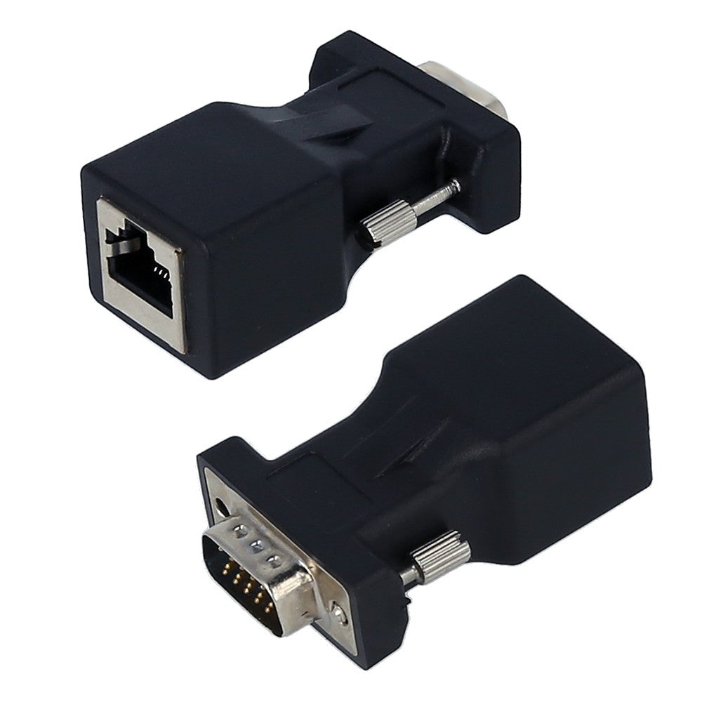 2-Pack VGA to RJ45 Male Adapter Ethernet Network Cable Converter for CAT5e/CAT6