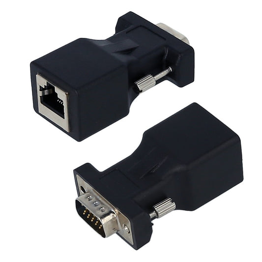 2-Pack VGA to RJ45 Male Adapter Ethernet Network Cable Converter for CAT5e/CAT6
