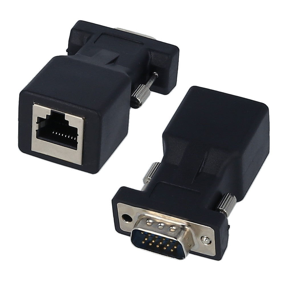 2-Pack VGA to RJ45 Male Adapter Ethernet Network Cable Converter for CAT5e/CAT6