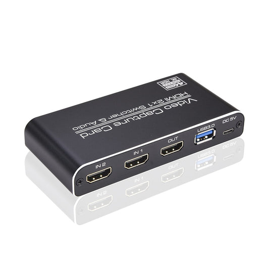 NK-X6 4K HDMI to USB 3.0 Video Capture Card & 2-in-1 Switcher, Audio Compatible for PS4/XBOX/Recording/Live Streaming