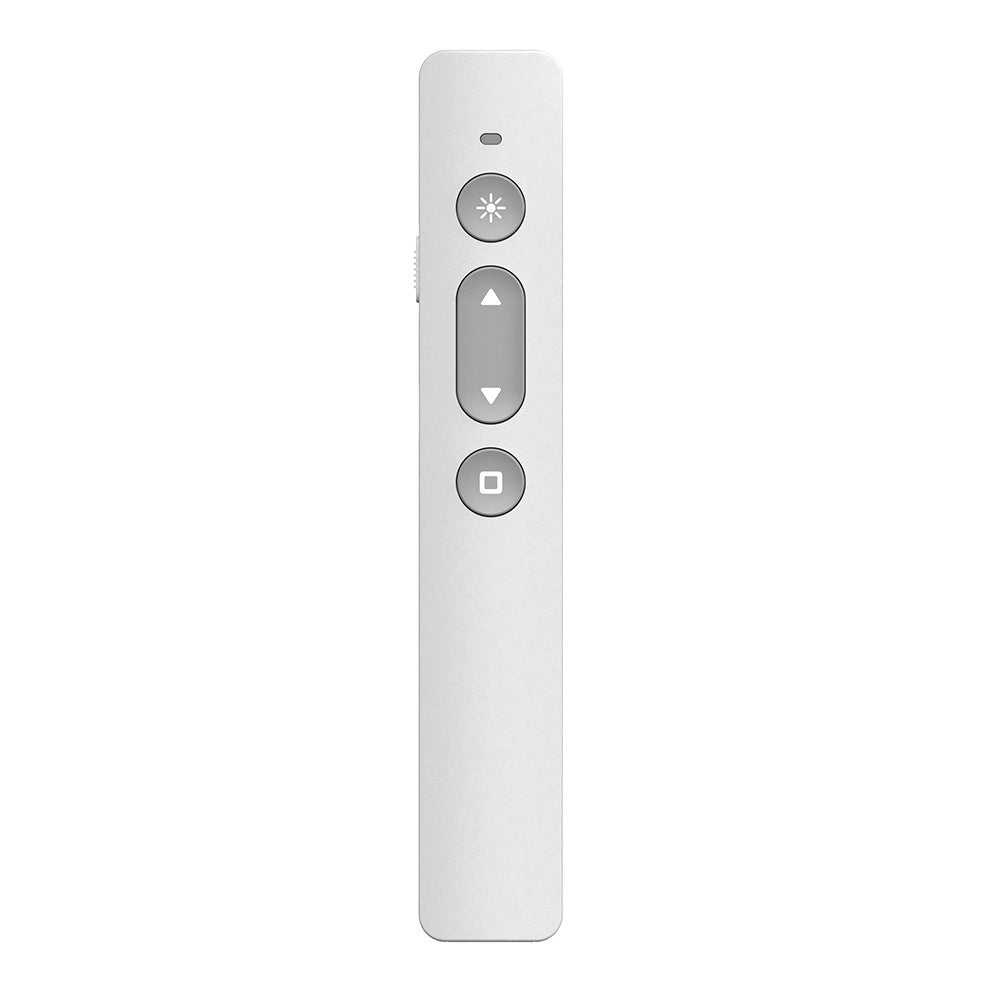 Rechargeable 2.4GHz Wireless Presenter Remote with Red Light Pointer - USB PPT Clicker, White