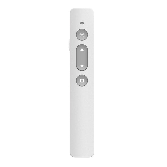Rechargeable 2.4GHz Wireless Presenter Remote with Red Light Pointer - USB PPT Clicker, White