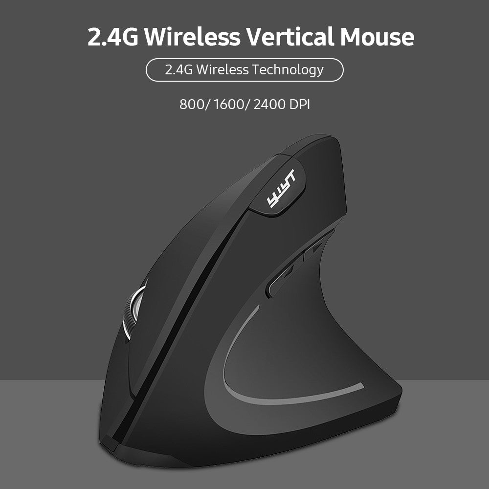 YWYT Ergonomic Wireless Vertical Mouse, 2.4G, 3 DPI Levels, Optical Plug & Play, Black