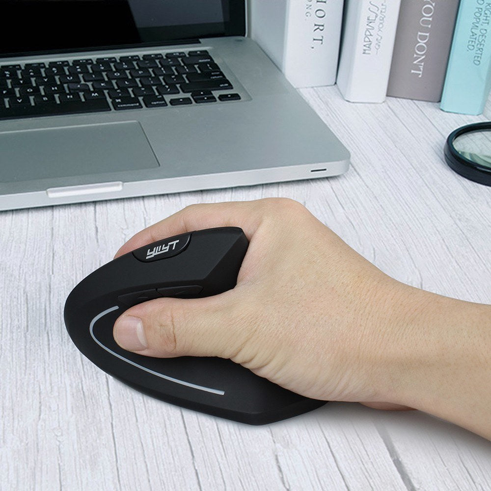 YWYT Ergonomic Wireless Vertical Mouse, 2.4G, 3 DPI Levels, Optical Plug & Play, Black