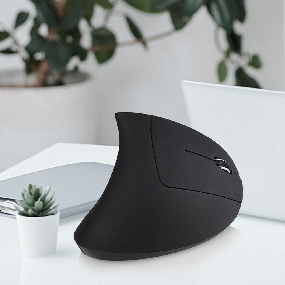 Rechargeable Ergonomic Vertical Wireless Mouse - 2.4G, 3 DPI Levels, Plug&Play, Black