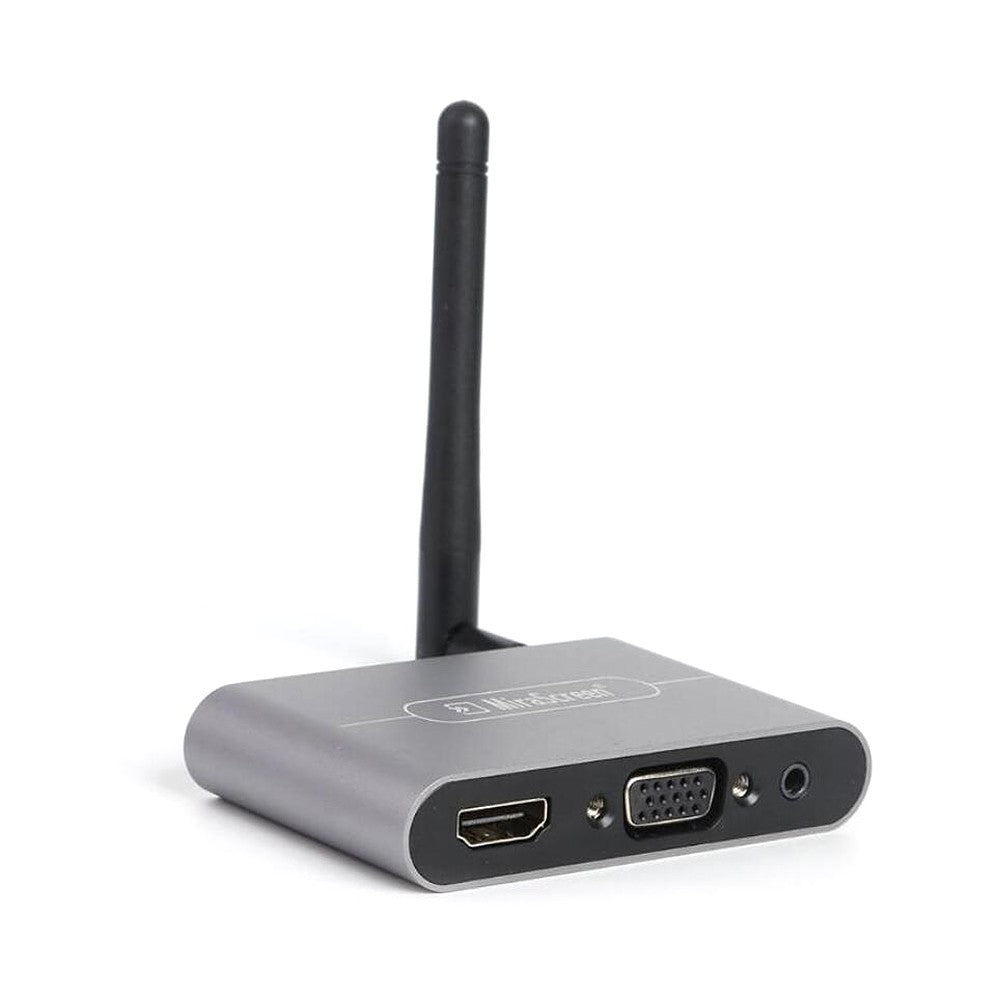 X6W Plus 4K Dual-Frequency Wireless Display Receiver with HD VGA Audio Ports and External Antenna