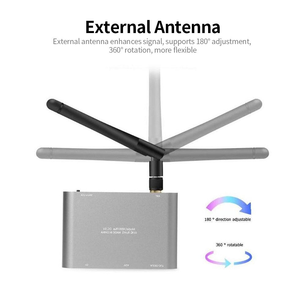 X6W Plus 4K Dual-Frequency Wireless Display Receiver with HD VGA Audio Ports and External Antenna