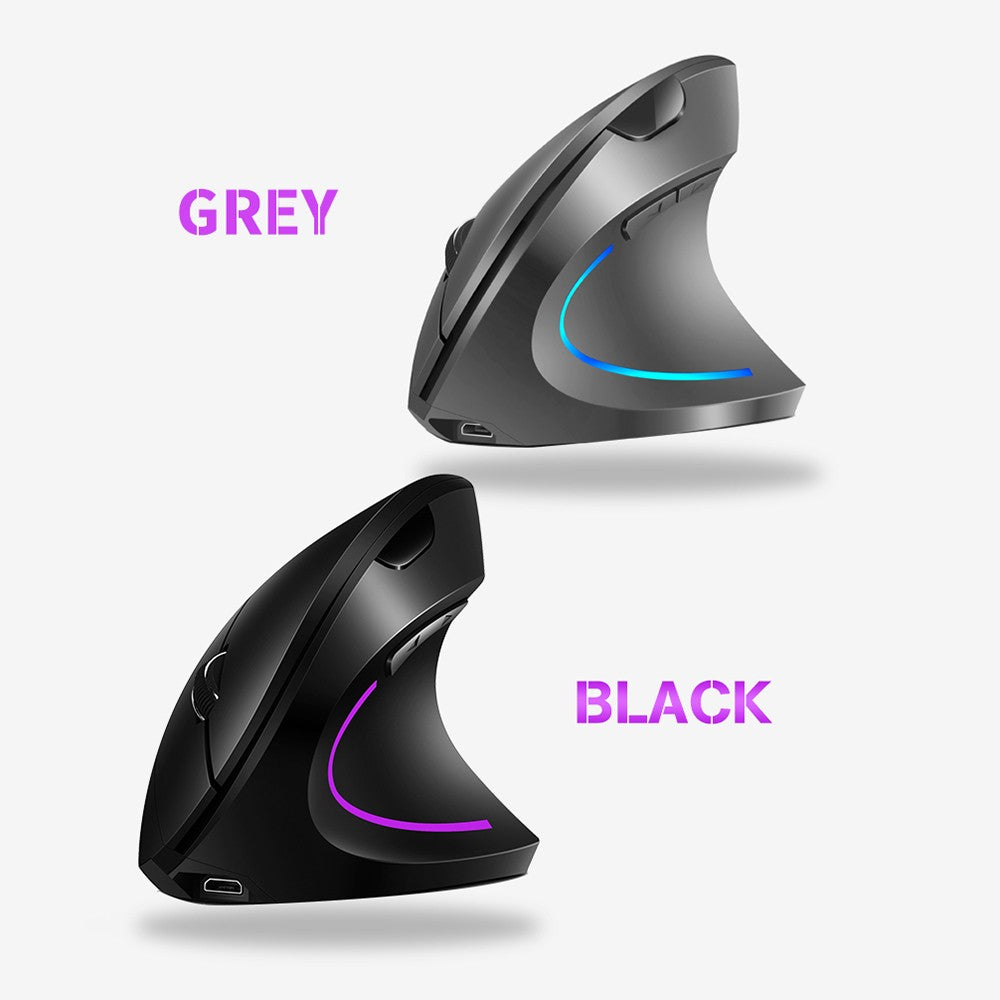 Rechargeable 2.4G Wireless Ergonomic Vertical Mouse with RGB Lighting & Adjustable DPI