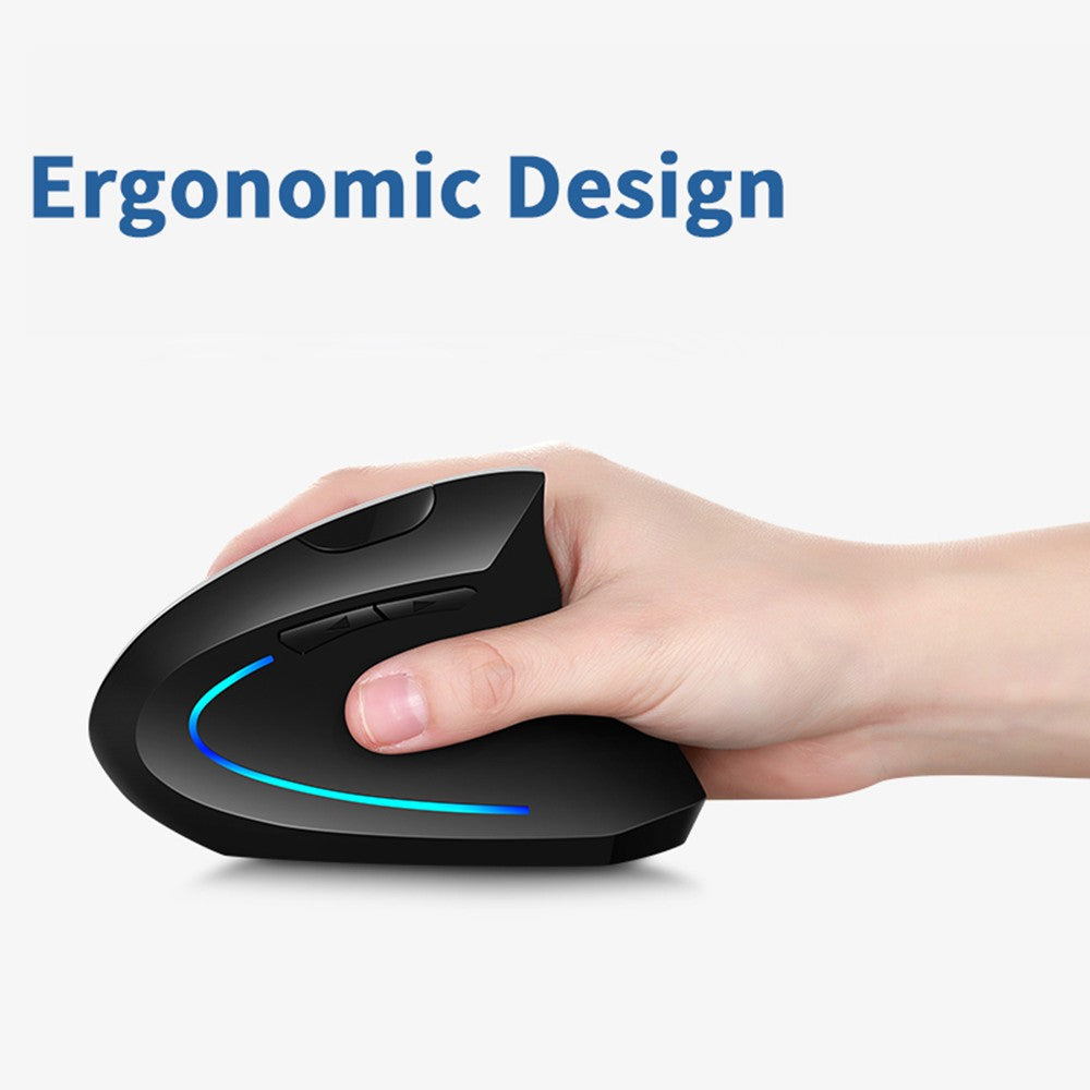 Rechargeable 2.4G Wireless Ergonomic Vertical Mouse with RGB Lighting & Adjustable DPI