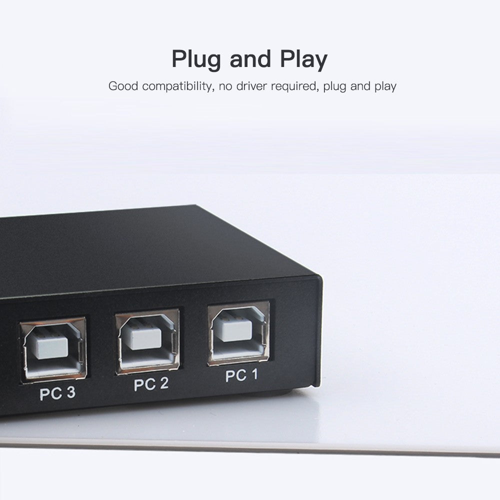 AIMOS 8-Port USB KVM Switch with Synchronization Controller, Metal Shell, Plug & Play, Black