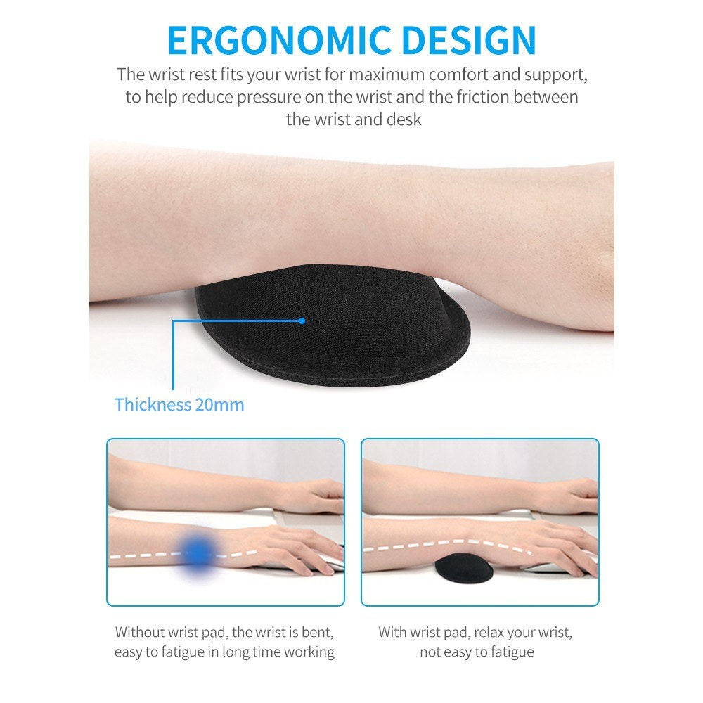 Pink Ergonomic Mouse Wrist Rest - Soft Memory Foam, Portable Anti-Slip Wrist Support Pad
