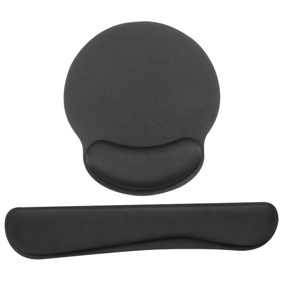 Grey Memory Foam Keyboard & Mouse Wrist Rest Set with Lycra Fabric and Anti-Slip Rubber Base
