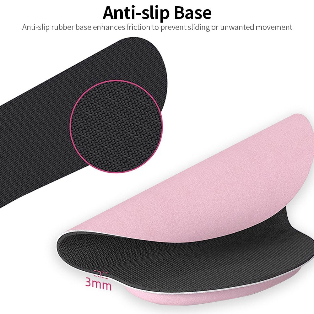 Grey Memory Foam Keyboard & Mouse Wrist Rest Set with Lycra Fabric and Anti-Slip Rubber Base