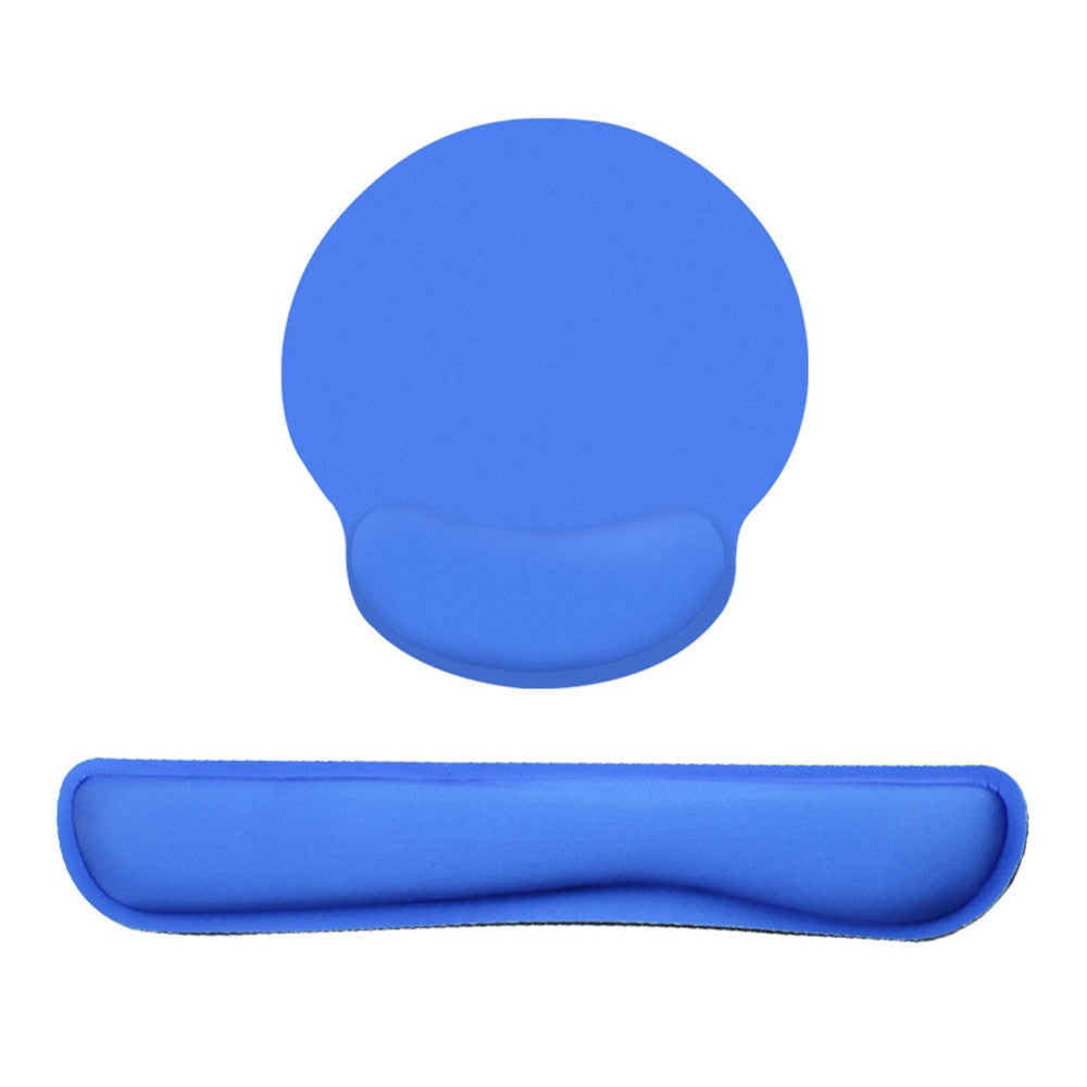 Grey Memory Foam Keyboard & Mouse Wrist Rest Set with Lycra Fabric and Anti-Slip Rubber Base