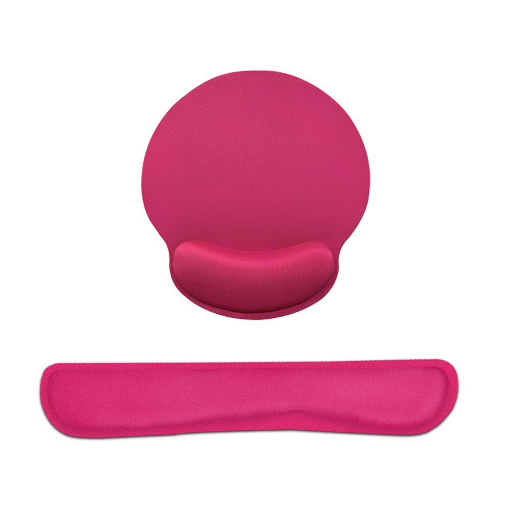 Grey Memory Foam Keyboard & Mouse Wrist Rest Set with Lycra Fabric and Anti-Slip Rubber Base