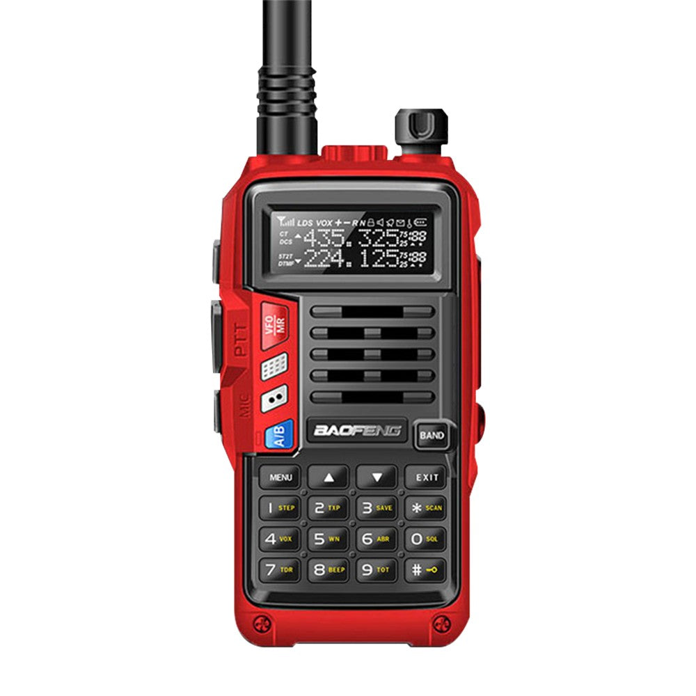 BAOFENG UV-S9 III Tri-Band 10W Ham Radio Handheld Walkie Talkie, 10KM Long Range, VOX, 128 Channels, 2 Antennas, Red (EU Plug)